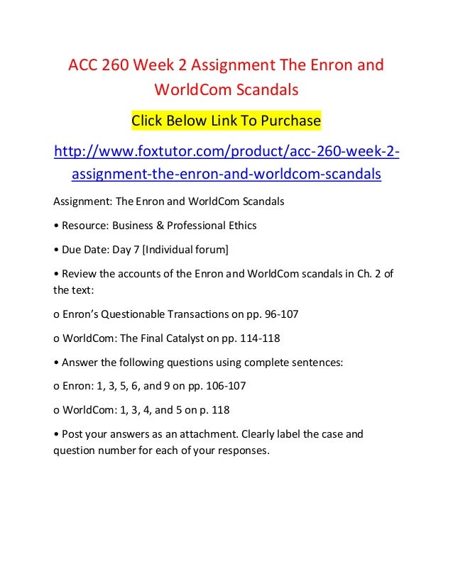 Business ethics enron and worldcom worldcom scandal